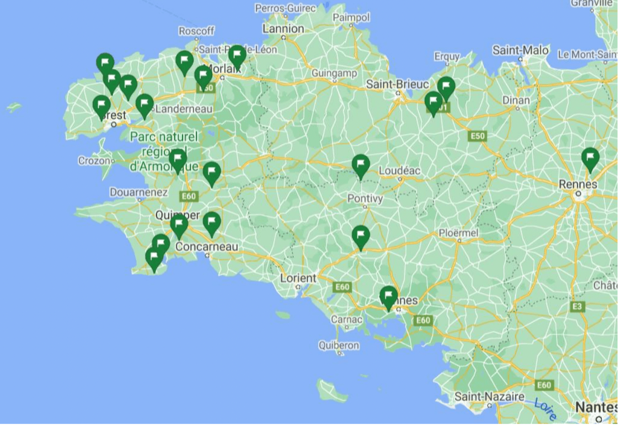 Cartographie des entreprises partenaires de notre CFA